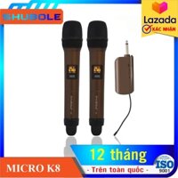 micro karaoke không dây viet star k8 vỏ kim loại có thay đôi tần số chống hú khử ôn