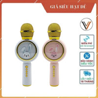Micro karaoke không dây X6 hình thỏ độc đáo đáng yêu,micro karaoke bluetooth hát thanh trầm ấm có đèn led cùng nhạc chất
