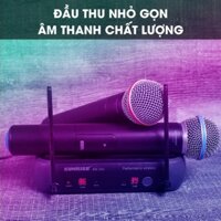 Micro karaoke không dây Sunrise SM-242, mic chống hú ù xè, sóng kép UHF bắt khỏe - hàng bỏ mẫu