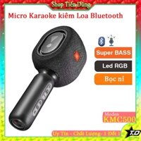 Micro Karaoke KMC500 Kiêm Loa Bluetooth Kiểu Dáng Đẹp Âm Thanh Ấn Tượng Nhỏ Gọn Tích Hợp Pin Sạc.