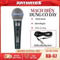 Micro Karaoke RAYHAYES Lọc Âm Tốt, Chống Hú, Chống Ồn, Hát Hay Dây Dài 5M Sử Dụng Trong Gia Đình