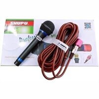 Micro karaoke Shupu 757 có dây dài 5 mét chân 6.5 cắm amply gia đình hoặc loa kéo