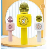 Micro karaoke X9 hình thỏ cho bé tập hát kiêm loa bluetooth không dây âm thanh hay chế độ đổi tone