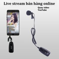 Micro kẹp áo không dây sóng 2.4G, cắm điện thoại, máy tính, máy ảnh livestream, thu âm, quay video từ xa khoảng cách 50m