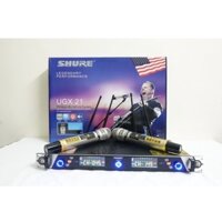 Micro Không Dây 2 mic Và Đầu Thu SHURE UGX21, Micro SHURE UGX 21 Không Dây Loại 1 Cao Cấp New 2020, 4 Antenna Sóng Cực K