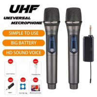 Micro không dây cầm tay UHF kép Type-C Sạc lại đầu thu Karaoke cho hiệu suất đám cưới