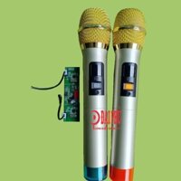 Micro không dây đôi UHF mạch loa kéo tần số 770.85Mhz - 795.85Mhz thân nhôm - băt sóng xa, micro cho loa kéo