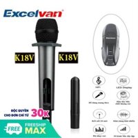 Micro Không Dây Excelvan K18V Hát Karaoke Cực Hay, Màn Hình Led, Chống Hú Rít Tốt, Hát Nhẹ, Sóng Mạnh, bh 1 NĂM.