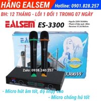 Micro không dây hộp sóng chính hãng EALSEM ES-3300 sử dụng sóng UHF, Mic karaoke chất lượng cao chống hú chống nhiễu tốt