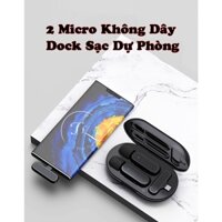 Micro không dây K.60 kèm dock sạc dự phòng cho điện thoại iphone IOS hoặc android - Mic thu âm, lọc âm