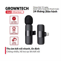 Micro không dây K9 iphone hỗ trợ sạc khi kết nối Mic livestream cài áo sử dụng cho điện thoại laptop
