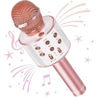 Micro Không Dây Karaoke, Micro Bluetooth Cầm Tay 4 Trong 1 Loa Karaoke Có Đèn LED Nhảy Múa, Máy Nghe Nhạc KTV Gia Đình Tương Thích Với Thiết Bị Android & iOS