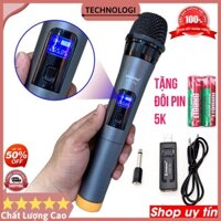 Micro không dây loa kéo Zansong V12 TU, micro không dây giá rẻ tặng đôi pin 5K