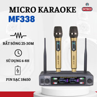 Micro không dây ONTEKCO MF338 đen cao cấp đa năng dùng cho mọi loại loa kéo amply sóng UHF