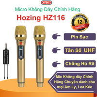 Micro Không dây Pin sạc chính hãng ONTEKCO hozing HZ116 cao cấp, dành cho mọi âm ly, Loa Kéo bảo hành 12 tháng