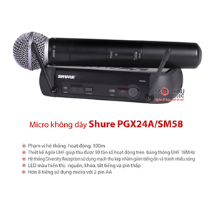 Micro không dây Shure PGX24A/SM58