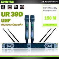 Micro Không Dây Shure UR39D PLUS, Mới Nhất 2024 TỤ TO , Bắt Sóng UHF Xa Lên Tới 300m, 4 Anten, Pin khủng, Lọc Âm Tốt