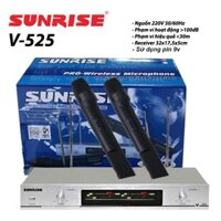 Micro không dây sử dụng sóng UHF Sunrise V-525, Micro karaoke vẻ ngoài sang trọng,hát hay,hút giọng,không bị rè,hú,bắt s