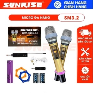 Micro không dây Sunrise SM-3 (loại 2 mic)