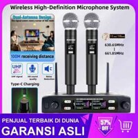 Micro không dây UHF, Mic cầm tay năng động không dây chuyên nghiệp kép Hệ thống thu hát KTV cho Karaoke gia đình