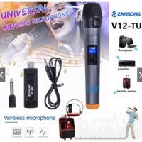 Micro Không dây V12 dành cho Loa Bluetooth Karaoke - Loa Kéo Mini, dàn karaoke ampli tại nhà.