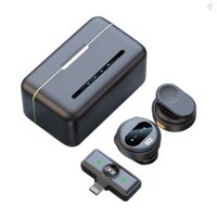 Micrô không dây One-Trigger-Two 2.4G Kẹp từ tính trên Mic cho điện thoại thông minh Phạm vi truyền 50M Sạc pin tích hợp có hộp sạc thay thế cho iPhone 14 / 1