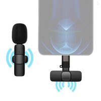 Micro Lavalier không dây Mini Clip-on Bộ thu phát Mic đa hướng Hệ thống micrô với cổng Type-C Bộ chuyển đổi gió thay thế cho điện thoại thông minh Android iOS Live