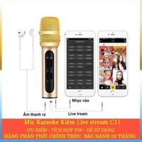 Micro Live Stream Thu Âm C11, Micro Thu Âm, Hát Live Stream,Karaoke Online, Tặng Tai Nghe - Chính Hãng