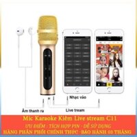 Micro Live Stream Thu Âm C11, Micro Thu Âm, Hát Live Stream,Karaoke Online, Tặng Tai Nghe - Chính Hãng
