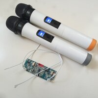 Micro loa kéo Sóng UHF - Bộ 2 micro cho loa kéo trắng bo mạch rời
