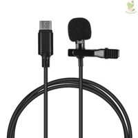 Micro Mini Ve Áo Lavalier Clip-on Condenser Mic Có Phích Cắm Type-C Cho Điện Thoại Thông Minh Android Cho Samsung S8 Huawei P10 / P20 / P30 Xiaomi 8 Came-211