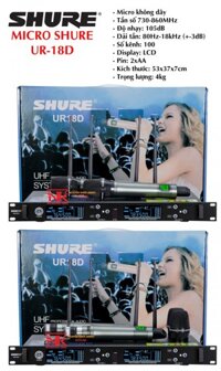 Micro Shure UR18D - 4 sóng