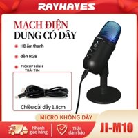 Micro Streaming, Bộ Mic Thu Âm Chuyên Nghiệp RAYHAYES, Có Kẹp Micro, Màng lọc Âm, Đèn Led RGB Cắm Cổng USB Tiện Lợi.