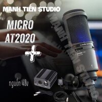 Micro thu âm Audio Technica AT2020  hát karaoke, livetream fb, bigo - nguồn 48v - canon 2m - xlr 3.5