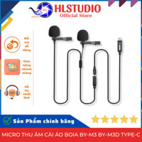 Micro Thu Âm Cài Áo BOIA BY-M3 BY-M3D Type-C, Đa Hướng, 6m, Cho Điện Thoại/Tablet