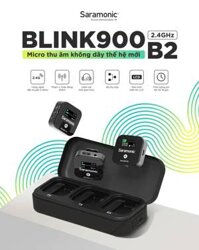 Micro Thu  Âm Cài Áo Saramonic Blink900 B2 Cho Điện Thoại &amp; Máy Ảnh  Livestream Quay video Podcast -Hàng Chính Hãng