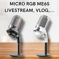 Micro Thu Âm Để Bang ME6S, Mic Livestream Có Màng Lọc Tạp Âm, Sử Dụng Cho PC-Laptop-Điện thoại Led RGB (GENZ SHOP)