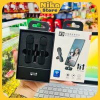 Micro thu âm không dây 2 Mic K9 - Kết Hợp 2 Mic Đồng Thời - Khoảng Cách 30m