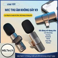 Micro Thu Âm Không Dây Cài Áo K9, Lọc Tiếng Ồn, Thu Âm, Livestreamm Quay Video Cho Điện Thoại, Ipad