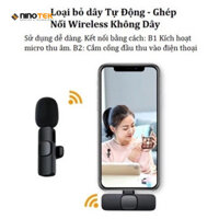 Micro Thu Âm Không Dây Cài Áo for Lightning 2 Mic K9