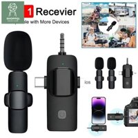 Micro Thu Âm Không Dây Cài Áo K35 Bộ 1 Mic Và 2 Mic Jack 3.5mm Picom Cho Điện Thoại Máy Ảnh K15