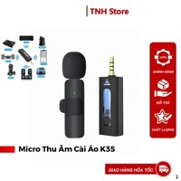 Micro Thu Âm Không Dây Cài Áo K35, Chân Kết Nối 3.5 - Khử Tiếng Ồn Cao Cấp - Khoảng Cách 20m- Chính Hãng NH STORE