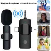 Micro Thu Âm Không Dây Cài Áo K35 Bộ 1Mic Và 2Mic Jack 3.5mm Picom Cho Điện Thoại Máy Ảnh.