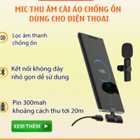Micro Thu Âm Không Dây Cho Điện Thoại ,Micro Thu Âm Cài Áo Không Dây Sóng 2.4G, Công Nghệ Mới, Lọc Âm Chống Ồn