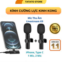 Micro Thu Âm Không Dây K9 2 Mic Khử Tiếng Ồn Để Livestream Ghi Âm Quay Video Cổng iPhone và Type C OFFICIAL