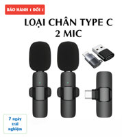 Micro thu âm không dây K9 lọc giảm tiếng ồn. Loại chân cắm Type C hoặc Lightning, ghi âm. quay video cho điện thoại
