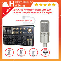 Micro Thu Âm, Livestream AQTA - AQ 220, Sound Card Thu Âm K300 Pro Max Bluetooth, Thu Âm Cực Hay - Bảo Hành 12 Tháng