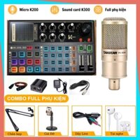 Micro Thu Âm Mic Livestream Trọn Bộ Soundcard k300 2024 & Mic TAKSTAR PC K200 Thu âm giọng hát, hát livestream các app