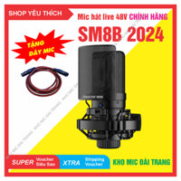 Micro Thu Âm SM-8B bản mới 2024 Thiết Kế Cực Đẹp,  Âm Thanh Sống Động, Lọc Âm Cực Tốt. tặng dây mic 48v