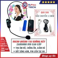 Micro Trợ Giảng Không Dây, Micro Không Dây Đeo Tai Zansong U18 Sóng UHF Kết Nối Loa Trợ Giảng, Loa Kéo, Amly-H2Pro Tech
